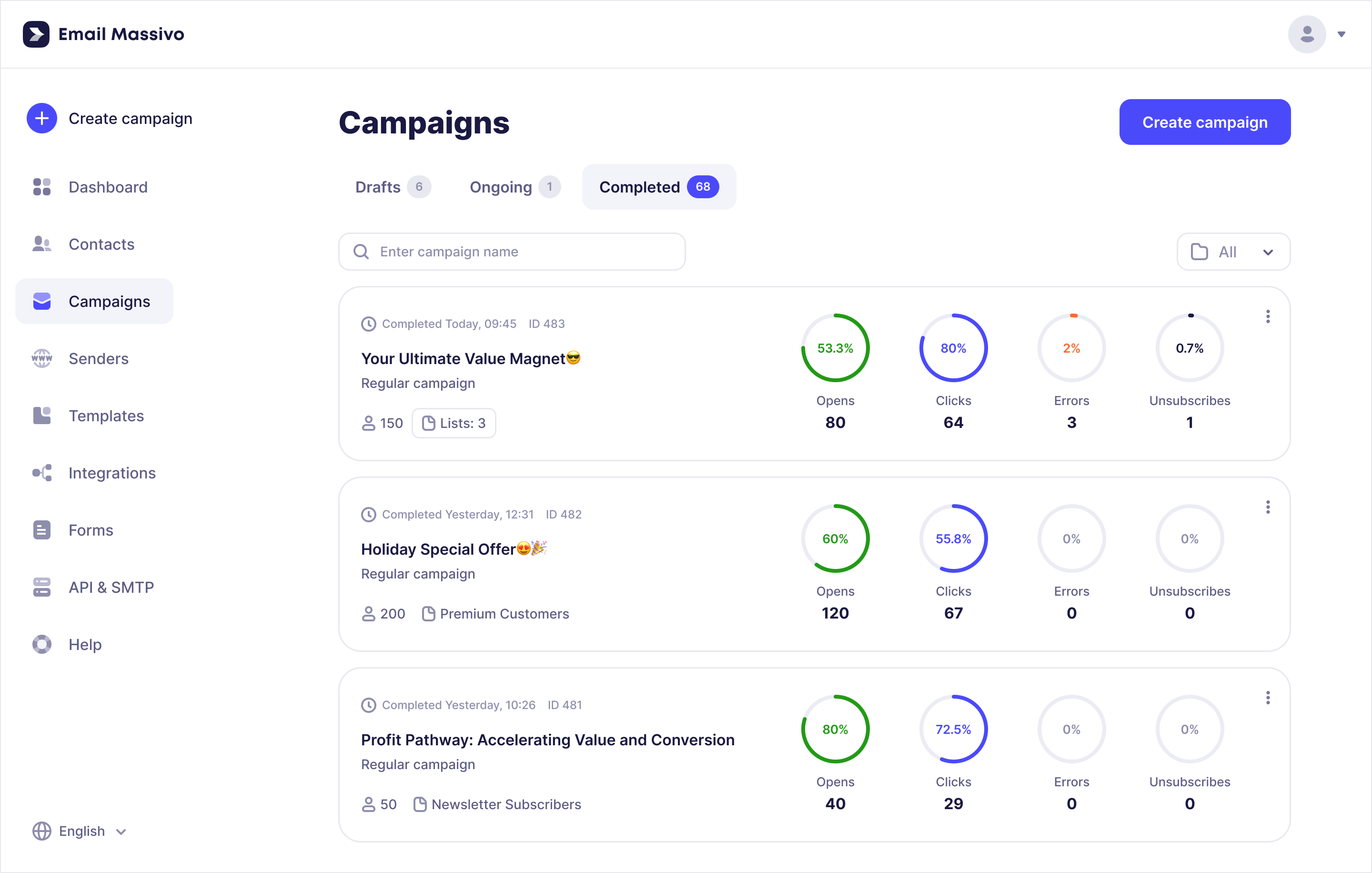 EmailMassivo Campaigns